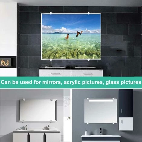 ZOLGINAH 2 Pcs, Pinces Rondes Pour Miroir, Pinces En Verre Pour Miroir De Salle De Bain Supports Rond Mural En Alliage De Zinc - Fixation De MiroirCharge 15kg 3 ZOLGINAH 2 Pcs, Pinces Rondes Pour Miroir, Pinces En Verre Pour Miroir De Salle De Bain Supports Rond Mural En Alliage De Zinc - Fixation De MiroirCharge 15kg – Image 3