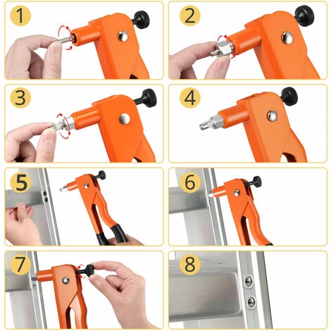 PROSTER Pistolet à Riveter 10" Pinces à Riveter M3 M4 M5 M6 Pistolet à Riveter à Main Professionnelles Outils De Rivetage Avec Système De Réglage D'écrou 100 Pièces 2 PROSTER Pistolet à Riveter 10" Pinces à Riveter M3 M4 M5 M6 Pistolet à Riveter à Main Professionnelles Outils De Rivetage Avec Système De Réglage D'écrou 100 Pièces – Image 2
