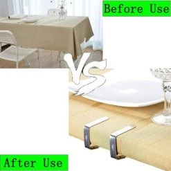 LONGZIMING Pince Nappe Exterieur, Pince Nappe De Table, 12 Pinces à Nappe En Acier Inoxydable, Nappe Clips Anti-Glissant Fixer Nappe Pour Table D'Épaisseur 10-30 Mm -Pince et tenaille Soldes 59463971 5