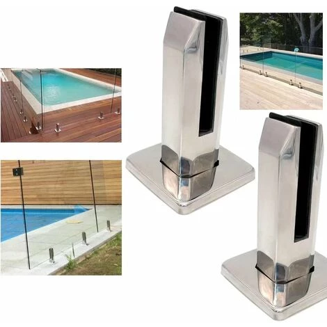 LANGRAY Ensemble De 2 Pince En Verre, Escaliers En Acier Inoxydable 304, Pince De Clôture En Verre Pour Garde-corps De Balustrade De Balcon De Piscine (Stainless Steel Square Column) 1 LANGRAY Ensemble De 2 Pince En Verre, Escaliers En Acier Inoxydable 304, Pince De Clôture En Verre Pour Garde-corps De Balustrade De Balcon De Piscine (Stainless Steel Square Column)