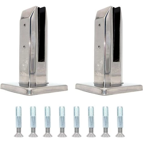 LANGRAY Ensemble De 2 Pince En Verre, Escaliers En Acier Inoxydable 304, Pince De Clôture En Verre Pour Garde-corps De Balustrade De Balcon De Piscine (Stainless Steel Square Column) 5 LANGRAY Ensemble De 2 Pince En Verre, Escaliers En Acier Inoxydable 304, Pince De Clôture En Verre Pour Garde-corps De Balustrade De Balcon De Piscine (Stainless Steel Square Column) – Image 5