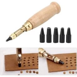 DECKON Outil De Perforation Pour Cuir Avec 6 Embouts, 1.5mm-4mm, Kit De Poinçonnage Manuel Pour Coudre En Cuir Papier Artisanat Poinçons 7 DECKON Outil De Perforation Pour Cuir Avec 6 Embouts, 1.5mm-4mm, Kit De Poinçonnage Manuel Pour Coudre En Cuir Papier Artisanat Poinçons -Pince et tenaille Soldes 59720299 3