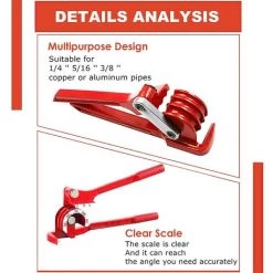 GALOZZOIT 180 Degrés Cintreuse De Tuyauterie Manuelle 1/4"5/16" 3/8" Cintreuse De Tuyaux Professionnelle Pour Tubes En Cuivre, Aluminium, Acier Et Laiton(Métrique) -Pince et tenaille Soldes 59800057 4