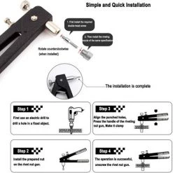 MODOU Filetée Rivet Écrou Kit, 86 Pcs Pince à Riveter Kit De Écrou Riveteuse Rivet Nutsert Gun Outil De Pince à Rveter Insert Fileté Pour Filetage M3 M4 M5 M6 M8 -Pince et tenaille Soldes 59826044 3