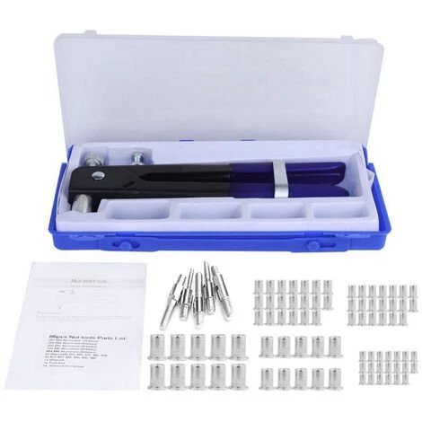 HAPPYSHOPPING 86 Pieces Ecrou Filete Rivet Pistolet M3-M8 Outil D'insertion Rivet Rivet Ecrou Ecrou Kit 4 HAPPYSHOPPING 86 Pieces Ecrou Filete Rivet Pistolet M3-M8 Outil D'insertion Rivet Rivet Ecrou Ecrou Kit – Image 4