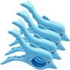 GALOZZOIT Grosses Pinces à Transat Épingles à Serviette De Plage Renforcés Épingles En Plastique Pour Serviette De Plage, Couverture, Vêtements, Tapis, Dauphin X 4 Pièces