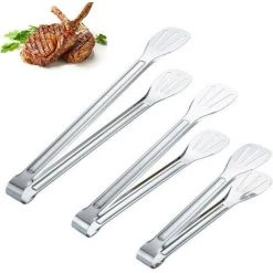GRID COOL Pinces Cuisine Ensemble, Pince Barbecue En Acier Inoxydable,3 PincesAnti-adhésive Et Résistant à La Chaleur De Pinces Grill Pour (argent)(33,8 Cm, 28,2 Cm, 24,1 Cm)