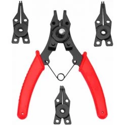 LUCKY-88 Pince à Circlips Rouge Quatre En Un, Pince à Circlips Quatre Bouts (rouge)