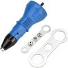 Cisea Adaptateur Riveteuse En Acier Inoxydable Pistolet à Riveter électrique Rivetage Outil Avec Buse Et Clé Pour Four, Drmoire, DIY (Bleu)