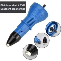 Cisea Adaptateur Riveteuse En Acier Inoxydable Pistolet à Riveter électrique Rivetage Outil Avec Buse Et Clé Pour Four, Drmoire, DIY (Bleu) 7 Cisea Adaptateur Riveteuse En Acier Inoxydable Pistolet à Riveter électrique Rivetage Outil Avec Buse Et Clé Pour Four, Drmoire, DIY (Bleu) -Pince et tenaille Soldes 60182651 3