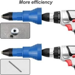 Cisea Adaptateur Riveteuse En Acier Inoxydable Pistolet à Riveter électrique Rivetage Outil Avec Buse Et Clé Pour Four, Drmoire, DIY (Bleu) 8 Cisea Adaptateur Riveteuse En Acier Inoxydable Pistolet à Riveter électrique Rivetage Outil Avec Buse Et Clé Pour Four, Drmoire, DIY (Bleu) -Pince et tenaille Soldes 60182651 4