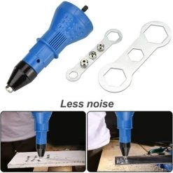 Cisea Adaptateur Riveteuse En Acier Inoxydable Pistolet à Riveter électrique Rivetage Outil Avec Buse Et Clé Pour Four, Drmoire, DIY (Bleu) 9 Cisea Adaptateur Riveteuse En Acier Inoxydable Pistolet à Riveter électrique Rivetage Outil Avec Buse Et Clé Pour Four, Drmoire, DIY (Bleu) -Pince et tenaille Soldes 60182651 5