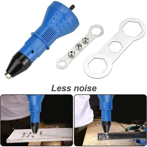 Cisea Adaptateur Riveteuse En Acier Inoxydable Pistolet à Riveter électrique Rivetage Outil Avec Buse Et Clé Pour Four, Drmoire, DIY (Bleu) 5 Cisea Adaptateur Riveteuse En Acier Inoxydable Pistolet à Riveter électrique Rivetage Outil Avec Buse Et Clé Pour Four, Drmoire, DIY (Bleu) – Image 5