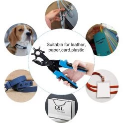 Cisea Pince Perforatrice Cuir 6 Tailles Emporte-pièce Revolver Belt Punch De Précision Pour Perforer Feutre Textiles Papier -Pince et tenaille Soldes 60606713 4