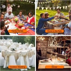 ZOLGINAH Pince Nappe Inoxydable, 12 Pièces Pinces Pour Nappe De Table, Pince Nappe Clip Exterieur Ajustable, Attache Nappe Jardin Pour Cuisine Bureau Restaurant Pique-Nique Mariage Fête, 5 X 4 Cm -Pince et tenaille Soldes 60652236 5