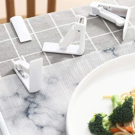 NAXUNNN Lot De 4 Pinces De Nappe En Plastique Blanc Avec Pince Réglable à Haute Tension, épaisseur De Table D'env. 4,5cm, Pince De Table Pour Jardin, Pique-Nique, Fête, Cuisine Et Restaurant. 5,8x5,8x1,5 Cm 4 NAXUNNN Lot De 4 Pinces De Nappe En Plastique Blanc Avec Pince Réglable à Haute Tension, épaisseur De Table D'env. 4,5cm, Pince De Table Pour Jardin, Pique-Nique, Fête, Cuisine Et Restaurant. 5,8x5,8x1,5 Cm – Image 4