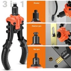 Pince à Riveter 3 En 1 TACKLIFE, Rivets 50 Pcs, Écrous 60 Pcs, 6 Mandrins Interchangeables Métriques, Outil Alésoir - TLRNG03HG -Pince et tenaille Soldes 60670752 4