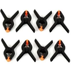 TRIOMPHE Jeu De Pinces à Ressort Plastique, 8 Pièces,Ouverture Jusqu'à 25,4mm,Pince De Serrage Pour Décoration, Travaux Du Bois Et Studio De Photographie,T-Audace