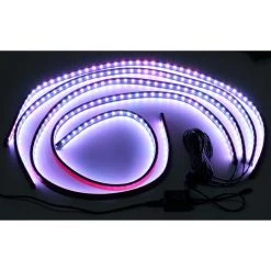 GETLITOOL 4pcs 8 Couleurs RGB Car Bandes LED + Voiture Neon 12V Télécommande Sans Fil -Pince et tenaille Soldes 61048461 4
