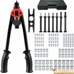 GETLITOOL 16 '' Pistolet à Riveter à Main Robuste Pince à Riveter M3,M4,M5,M6,M8,M10,M12 Outils De Rivetage Avec Système De Réglage Des écrous 100 Pièces
