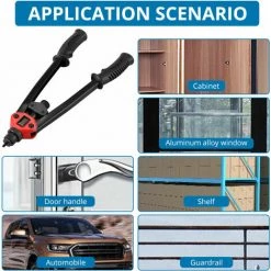 GETLITOOL 16 '' Pistolet à Riveter à Main Robuste Pince à Riveter M3,M4,M5,M6,M8,M10,M12 Outils De Rivetage Avec Système De Réglage Des écrous 100 Pièces 8 GETLITOOL 16 '' Pistolet à Riveter à Main Robuste Pince à Riveter M3,M4,M5,M6,M8,M10,M12 Outils De Rivetage Avec Système De Réglage Des écrous 100 Pièces -Pince et tenaille Soldes 61048577 4