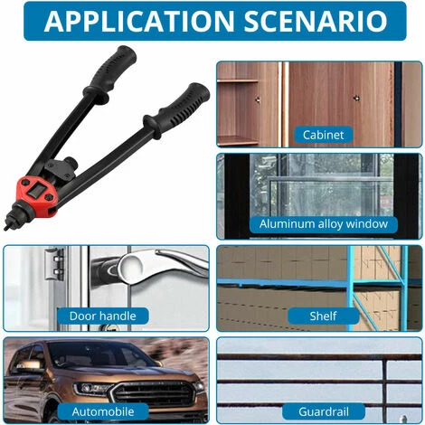 GETLITOOL 16 '' Pistolet à Riveter à Main Robuste Pince à Riveter M3,M4,M5,M6,M8,M10,M12 Outils De Rivetage Avec Système De Réglage Des écrous 100 Pièces 4 GETLITOOL 16 '' Pistolet à Riveter à Main Robuste Pince à Riveter M3,M4,M5,M6,M8,M10,M12 Outils De Rivetage Avec Système De Réglage Des écrous 100 Pièces – Image 4