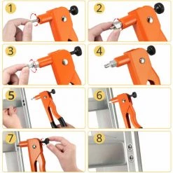 GETLITOOL Jeu De Pince à Riveter Professionnelles M3-M6 + 100pcs écrou à Rivet -Pince et tenaille Soldes 61048622 4