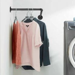 GETLITOOL Tringle à Vêtements Penderie Murale Armoire Vintage Industriel Coin Noir -Pince et tenaille Soldes 61048634 3