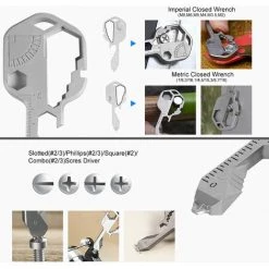 MODOU - Porte-clé Multi-outils - 24 Fonctions Acier Inoxydable Clé Multi-outils Avec Tournevis Outil De Décapage Outil De Coupe De Fil - 1PC Argent 8 MODOU - Porte-clé Multi-outils - 24 Fonctions Acier Inoxydable Clé Multi-outils Avec Tournevis Outil De Décapage Outil De Coupe De Fil - 1PC Argent -Pince et tenaille Soldes 61171271 4