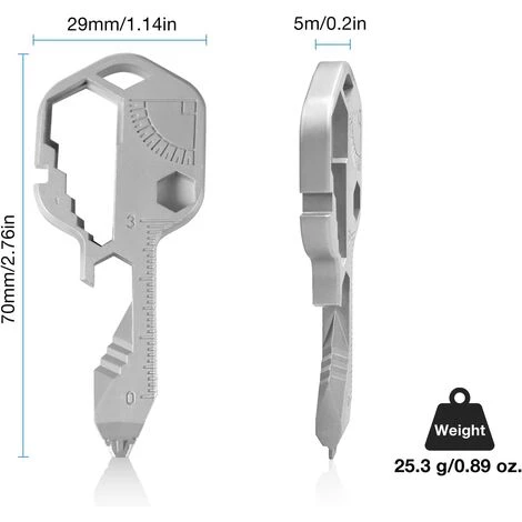 MODOU - Porte-clé Multi-outils - 24 Fonctions Acier Inoxydable Clé Multi-outils Avec Tournevis Outil De Décapage Outil De Coupe De Fil - 1PC Argent 5 MODOU - Porte-clé Multi-outils - 24 Fonctions Acier Inoxydable Clé Multi-outils Avec Tournevis Outil De Décapage Outil De Coupe De Fil - 1PC Argent – Image 5