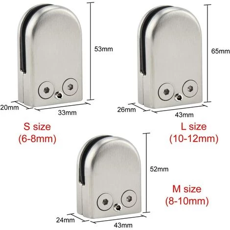 HIASDFLS 8 PCS (6-8mm) Pince à Verre, En Acier Inoxydable 304 Support De Serrage Clamp Clip Plat Main Courante Fenêtre Balustrade Réglable Escalier Salle De Bains 5 HIASDFLS 8 PCS (6-8mm) Pince à Verre, En Acier Inoxydable 304 Support De Serrage Clamp Clip Plat Main Courante Fenêtre Balustrade Réglable Escalier Salle De Bains – Image 5