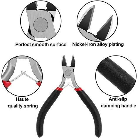 LYCXAMES 4.5 Inch Mini Pince Coupante Précision - Acier Inox&Poignées Anti-Dérapant - Tenaille Pince Coupante Diagonale Pour Coupe Fil D'Électronique, Métal Mou, DIY Craft, Bijoux 2 LYCXAMES 4.5 Inch Mini Pince Coupante Précision - Acier Inox&Poignées Anti-Dérapant - Tenaille Pince Coupante Diagonale Pour Coupe Fil D'Électronique, Métal Mou, DIY Craft, Bijoux – Image 2