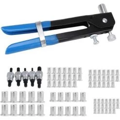 LYCXAMES Pince Rivet Aveugle Heavy Duty Main Riveter Kit Rivet Gun + 85 Pcs Rivet Écrou Inclus M3 M4 M5 M6 M8 En Aluminium