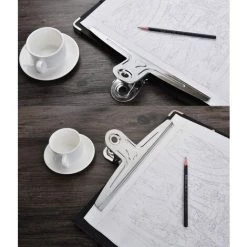 GRID COOL Extra Large Bouledogue Clips, 2 Pack 30cm En Acier Inoxydable Jumbo Géant Liant Clips Papier Pinces Support Pour Planche à Dessin, Art, Enseignants, Bureau à Domicile (argent) -Pince et tenaille Soldes 61663687 4