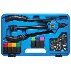 KRAFTPLUS K.105-2411 Jeu De Pince à Riveter à Levier Riveteuse Pour écrous à Sertir Rivets 7 Mandrins Interchangeables M3, M4, M5, M6, M8, M10 Et M12