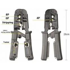 Outil De Sertissage De Câble Réseau RJ45 2 En 1 8P6P4P, Testeur à Trois Usages, Outil à Cliquet FUIENKO -Pince et tenaille Soldes 63779596 3