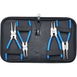 KRAFTPLUS K.105-4175 Pinces à Circlips Intérieurs Et Extérieurs 175 Mm Droite Coudée Pour Bagues Anneaux De Sécurité - 4 Pcs - Avec étui