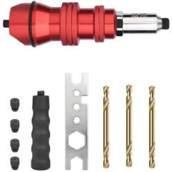 SUPERSELLER Adaptateur De Rivet électrique En Alliage D'aluminium Ensemble De Pièces De Conversion Pour Machine à Riveter Joint De Conversion Rapide Pour Machine à Riveter électrique Convient Pour Les Rivets De 2,4 à 4,8 Mm à Utiliser Avec Une Perceuse électrique - A