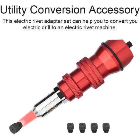 SUPERSELLER Adaptateur De Rivet électrique En Alliage D'aluminium Ensemble De Pièces De Conversion Pour Machine à Riveter Joint De Conversion Rapide Pour Machine à Riveter électrique Convient Pour Les Rivets De 2,4 à 4,8 Mm à Utiliser Avec Une Perceuse électrique - A 2 SUPERSELLER Adaptateur De Rivet électrique En Alliage D'aluminium Ensemble De Pièces De Conversion Pour Machine à Riveter Joint De Conversion Rapide Pour Machine à Riveter électrique Convient Pour Les Rivets De 2,4 à 4,8 Mm à Utiliser Avec Une Perceuse électrique - A – Image 2