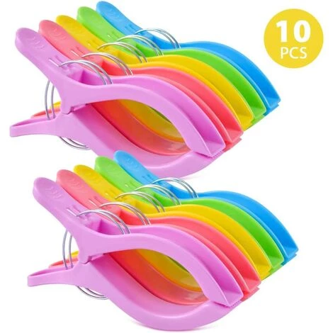 MEZHENG Grosses Pinces à Transat 16*8*2,4cm, Ipow 10PCS Pinces à Linge En Plastique Ressorts Renforcés Epingles à Clips Pour Serviette De Plage/Vêtement/Couettes/Draps,Utilisé Maison Ou Vacances,Multicolores 1 MEZHENG Grosses Pinces à Transat 16*8*2,4cm, Ipow 10PCS Pinces à Linge En Plastique Ressorts Renforcés Epingles à Clips Pour Serviette De Plage/Vêtement/Couettes/Draps,Utilisé Maison Ou Vacances,Multicolores