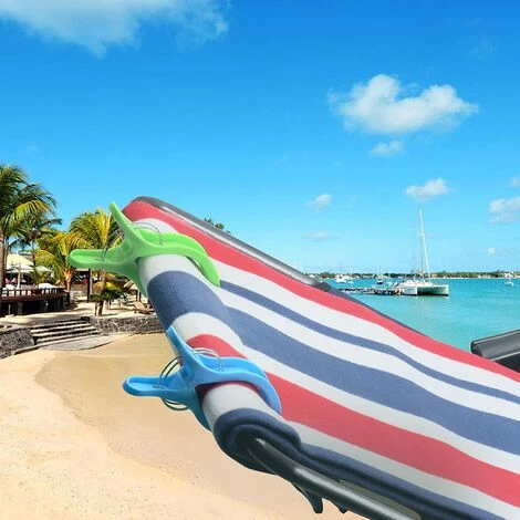 MEZHENG Grosses Pinces à Transat 16*8*2,4cm, Ipow 10PCS Pinces à Linge En Plastique Ressorts Renforcés Epingles à Clips Pour Serviette De Plage/Vêtement/Couettes/Draps,Utilisé Maison Ou Vacances,Multicolores 2 MEZHENG Grosses Pinces à Transat 16*8*2,4cm, Ipow 10PCS Pinces à Linge En Plastique Ressorts Renforcés Epingles à Clips Pour Serviette De Plage/Vêtement/Couettes/Draps,Utilisé Maison Ou Vacances,Multicolores – Image 2