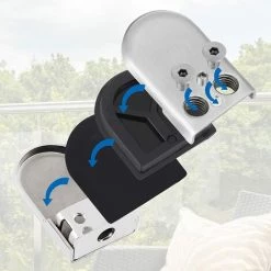 FOZIY Pince à Verre Pince De Verre En Acier Inoxydable Supports De Serrage En Verre De 6 à 8 Mm Clip En Verre Réglable Connexion à Dos Plat Pour Balustrade Escalier Main Courante 6 Pièces，argent -Pince et tenaille Soldes 64137165 3