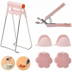 CARILLONSàVENT Carivent 6PCS Pince Pour Les Plats Chauds Cuisine Bol Pot Préhenseur Gants En Silicone Pour Four,Clip De Pince à Vaisselle Chaude,Pince à Four,Pinces Anti-brûlure Multifonctionnelles En Acier