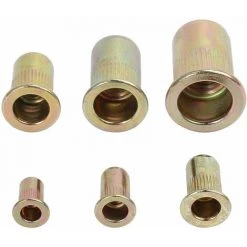 MEZHENG 150 Pièces Écrous à Rivets M3 M4 M5 M6 M8 M10 Kit D'Assortiment D'Inserts De Filetage En Acier Au Carbone Galvanisé 150x Écrous à Rivets Aveugles à Tête Plate 9mm 11mm 13mm 15mm 18mm 21mm -Pince et tenaille Soldes 64159533 5