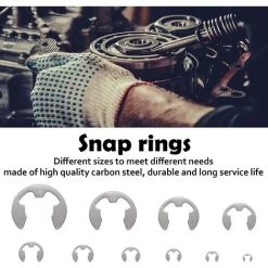 EAUDACè Anneau E-Clip En Acier Inoxydable, 120 Pcs Bague De Retenue Externe Snap Kit, M1,5-M10 Assortiment Circlip Avec Boîte De Rangement, Pour La Rainure De L'arbre De La Machine -Pince et tenaille Soldes 64174732 3