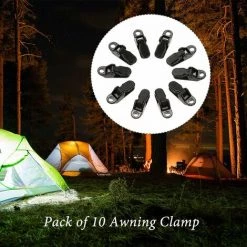 LIFCAUSAL Lot De 10 Pinces à Bâche Pour Auvent, Cintres à Pression, Outil De Survie Pour Tente De Camping -Pince et tenaille Soldes 64401251 3