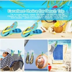 SLBRILLèRE 2 Pcs Pince à Linge En Plastique Pinces De Plage Pinces à Serviettes De Plage Grosse Pantoufles Pince Serviette De Piscine Clips -Pince et tenaille Soldes 64494541 3