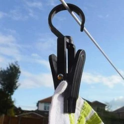 SLBRILLèRE 20 Pièces Grosse Pinces à Linge,Clip De Brise-Vent, Plastique épingle, Peut Pivoter à 360 Degrés(Noir) -Pince et tenaille Soldes 64497985 5