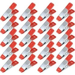 AOUGO Pinces à Ressort En Métal, Support De Poignée à Pointe Robuste Recouvert De Caoutchouc, Pinces à Bois Pour Bâche, Camping, Travail Du Bois, Outil De Fabrication De Modèles - 20 Pièces/2 Pouces