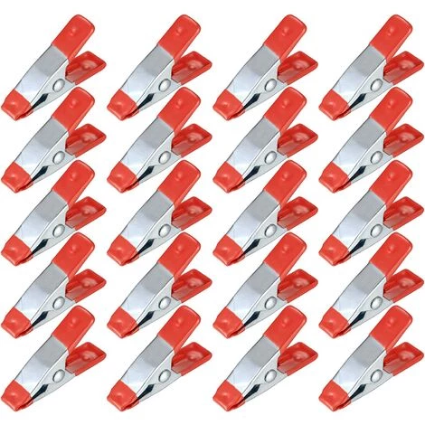 AOUGO Pinces à Ressort En Métal, Support De Poignée à Pointe Robuste Recouvert De Caoutchouc, Pinces à Bois Pour Bâche, Camping, Travail Du Bois, Outil De Fabrication De Modèles - 20 Pièces/2 Pouces 1 AOUGO Pinces à Ressort En Métal, Support De Poignée à Pointe Robuste Recouvert De Caoutchouc, Pinces à Bois Pour Bâche, Camping, Travail Du Bois, Outil De Fabrication De Modèles - 20 Pièces/2 Pouces